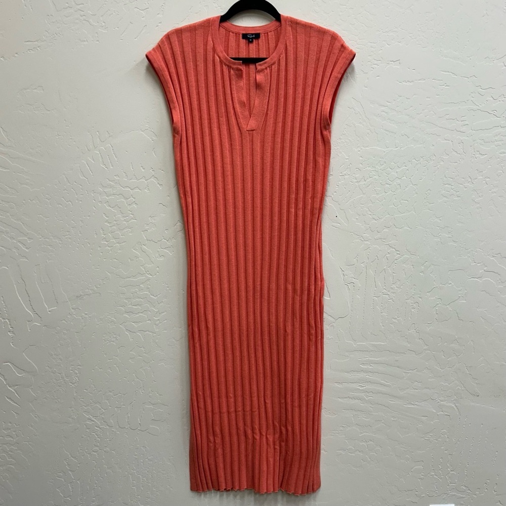 Rails Vibrant Coral Midi Dress        Size Medium - Picture 2 of 6